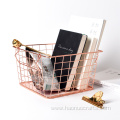 European Simple Golden Storage Basket with Metal Material